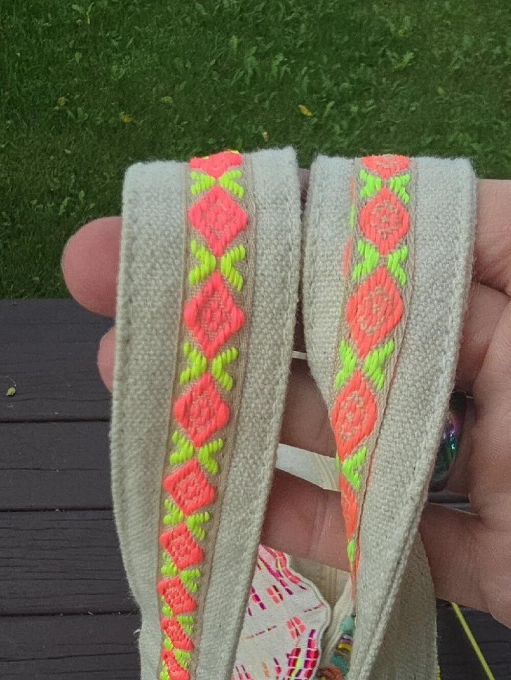 Bohemian Multicolor Embroidered Throw Bag with Pom Trim